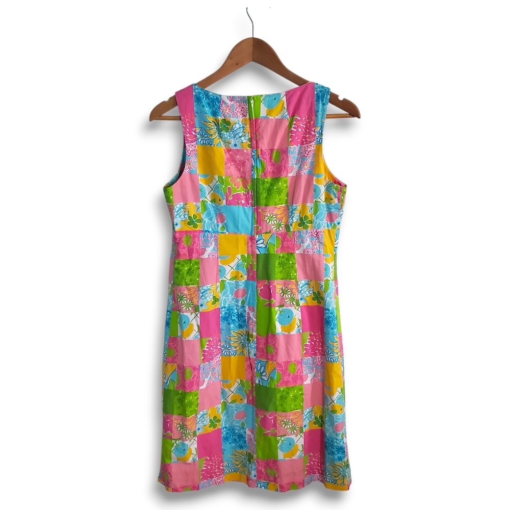 Lilly Pulitzer Patchwork Patterned Cotton Shift D… - image 2